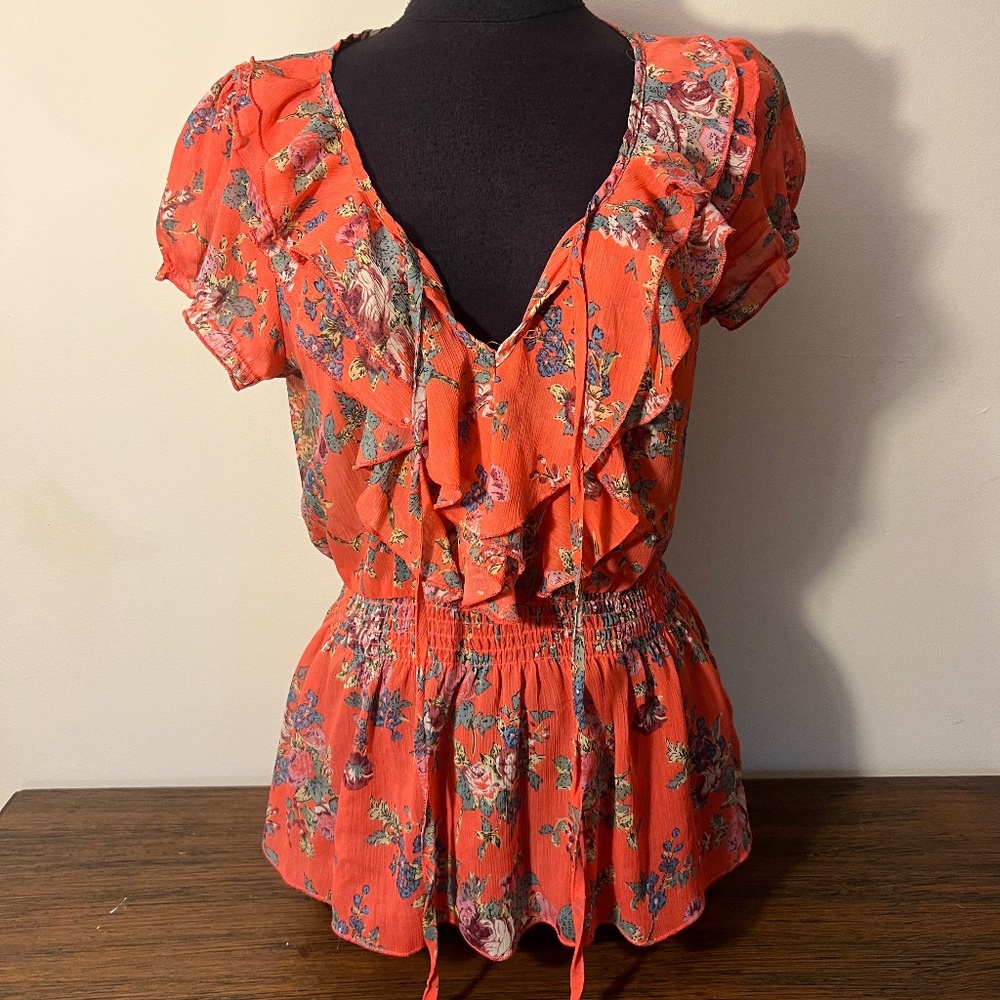 Poetry Floral Ruffle front top